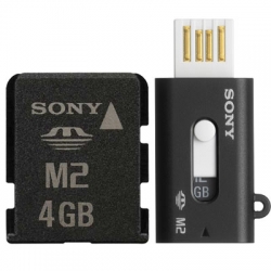 Sony 4GB M2 Micro Memory Stick Card & USB Card Reader Writer (Retail)