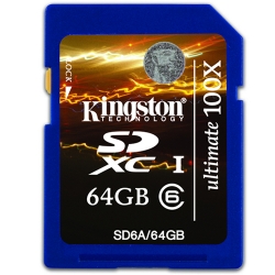 Kingston 64GB Class 6 SDXC (SD) Memory Card (Retail)