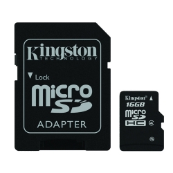 Kingston 16GB Class 4 Micro SDHC (MicroSD) Memory Card (Retail)