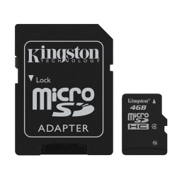 Kingston 4GB Class 4 Micro SDHC (MicroSD) Memory Card (Retail)