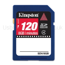 Kingston 8GB Class 4 SDHC (SD) Video Memory Card (Retail)