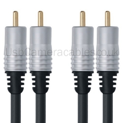 2metre (2m) Gold Plated 2 RCA To 2 RCA Phono Cable Lead 2metre (2m) Gold Plated 2 RCA To 2 RCA Phono Cable Lead