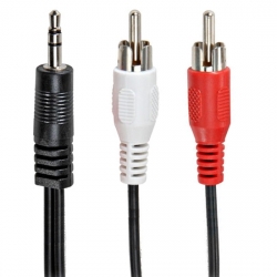 15metre (15m) 3.5mm Stereo Jack Male To 2x RCA Phono Cable Lead