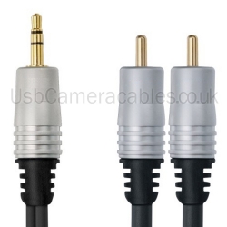 5metre (5m) Gold Plated 3.5mm Stereo Jack Male To 2x RCA Phono Cable Lead 5metre (5m) Gold Plated 3.5mm Stereo Jack Male To 2x RCA Phono Cable Lead