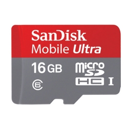 Sandisk Ultra UHS 16GB Class 6 Micro SDHC (MicroSD) Bi Coloured Memory Card (Retail) Sandisk Ultra UHS 16GB Class 6 Micro SDHC (MicroSD) Bi Coloured Memory Card (Retail)