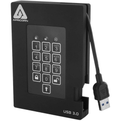Apricorn Aegis Fortress 2TB External Portable SSD, USB 3.0, Encrypted, Padlock
