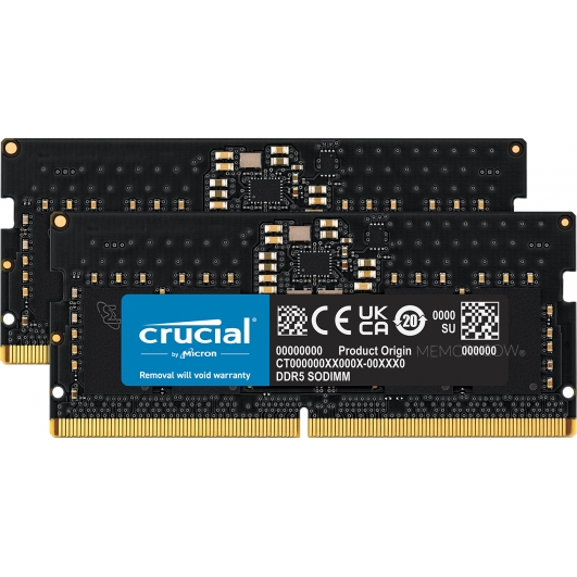 Crucial CT2K32G52C42S5 64GB (32GB x2) DDR5 5200MT/s Non ECC Memory RAM SODIMM
