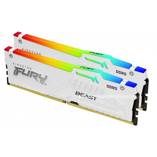 Kingston FURY Beast RGB KF556C40BWAK2-64 64GB (32GB x2) DDR5 5600MT/s White DIMM [XMP]