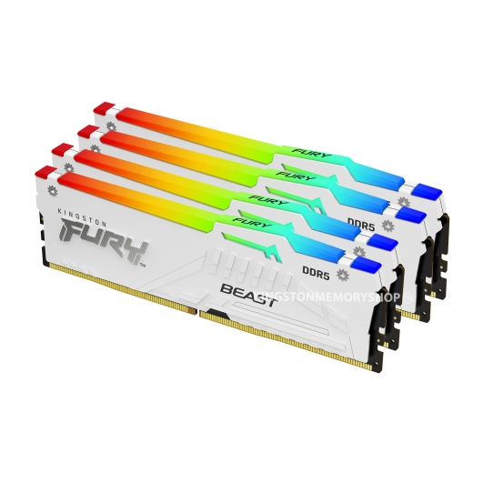 Kingston FURY Beast RGB KF552C40BWAK4-64 64GB (16GB x4) DDR5 5200MT/s White DIMM [XMP]