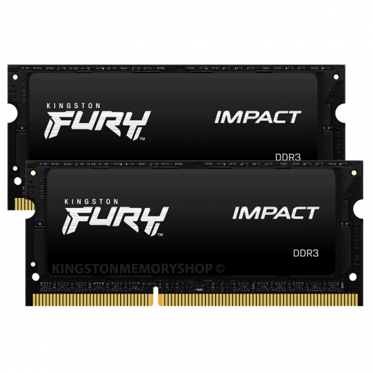Kingston FURY Impact Black KF318LS11IBK2/8 8GB (4GB x2) DDR3L 1866MT/s Memory, SODIMM