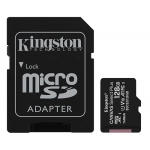 Kingston 128GB Canvas Select Plus Micro SD (SDXC) Card U1, V10, A1, 100MB/s R, 10MB/s W