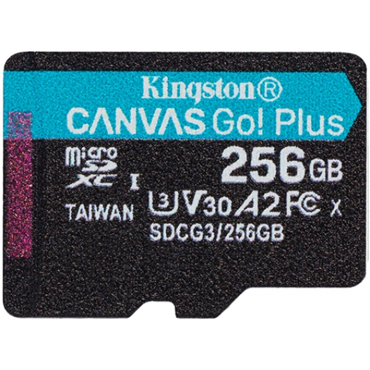 Kingston 256GB Canvas Go Plus Micro SD karta - U3, V30, až 170 MB/S