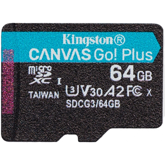 Kingston 64GB Canvas Go Plus Micro SD karta - U3, V30, až 170 MB/S