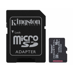 16GB Kingston Industrial Micro SD (SDHC) Memory Card - U3, V30, A1, 100MB/s R, 80MB/s W