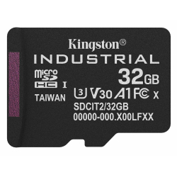 32GB Kingston Industrial Micro SD (SDHC) Memory Card - U3, V30, A1, 100MB/s R, 80MB/s W