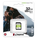 Kingston 32GB Canvas Select Plus SD (SDHC) Card U1, V10, 100MB/s R, 10MB/s W