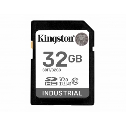32GB Kingston Industrial SD (SDHC) Memory Card - U3, V30, A1, 100MB/s R, 80MB/s W