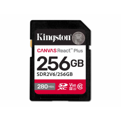256GB Kingston Canvas React Plus SD (SDXC) Memory Card - UHS-II, U3, V60, 280MB/s R, 150MB/s W