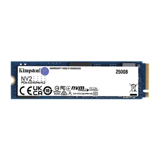 250GB Kingston NV2 M.2 (2280) PCIe NVMe Gen 4.0 (x4) SSD