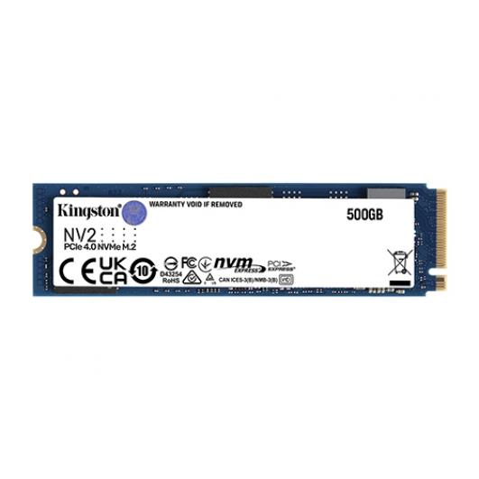 500GB Kingston NV2 M.2 (2280) PCIe NVMe Gen 4.0 (x4) SSD