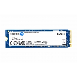 500GB Kingston NV3 M.2 NVMe SSD - 2280mm, PCIe Gen4 x4, 5000MB/s R, 3000MB/s W