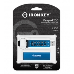 Kingston Ironkey 8GB Keypad 200 Encrypted Type-A Flash Drive USB 3.2, Gen1, FIPS 140-3*, 145MB/s R, 115MB/s W
