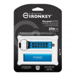 Kingston Ironkey 256GB Keypad 200C Encrypted Type-C Flash Drive USB 3.2, Gen1, FIPS 140-3*, 280MB/s R, 200MB/s W