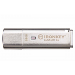 32GB Kingston Ironkey Locker+ 50 USB Flash Drive - USB 3.2, Gen1, Type-A, 145MB/s R, W