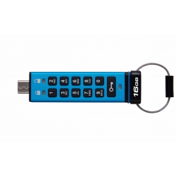 16GB Kingston Ironkey Keypad 200C USB Flash Drive - USB 3.2, Gen1, Type-C, 145MB/s R, 115MB/s W