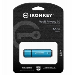 16GB Kingston Ironkey Vault Privacy 50 USB Flash Drive - USB 3.2, Gen1, Type-A, 250MB/s R, 180MB/s W