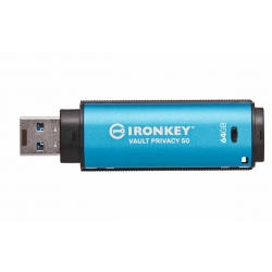 64GB Kingston Ironkey Vault Privacy 50 USB Flash Drive - USB 3.2, Gen1, Type-A, 250MB/s R, 180MB/s W