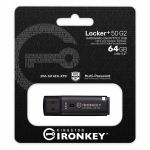 256GB Kingston Locker+ 50 [G2] USB Flash Drive - USB 3.2, Gen2, Type-A, 145MB/s R