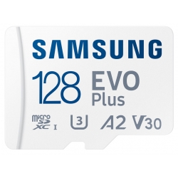 Samsung 128GB EVO Plus Micro SD (SDXC) Card U3, V30, A2, 130MB/s R, 30MB/s W