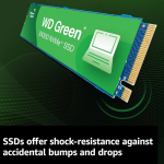 250GB WD Green SN350 M.2 NVMe SSD - 2280mm, PCIe Gen4 x4, 2400MB/s R, 1500MB/s W
