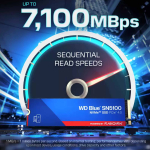 2TB (2000GB) WD Blue SN5100 M.2 NVMe SSD - 2280mm, PCIe Gen4 x4, 7100MB/s R, 6700MB/s W