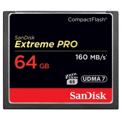 SanDisk 64GB Extreme Pro Compact Flash (CF) Card 160MB/s R, 150MB/s W