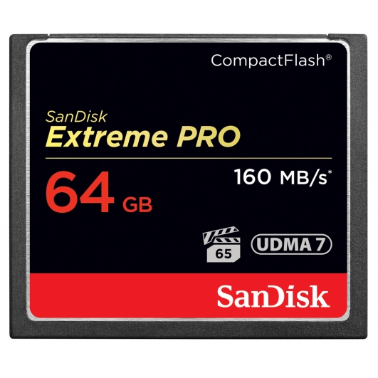 SanDisk 64GB Extreme Pro Compact Flash (CF) Card 160MB/s R, 150MB/s W
