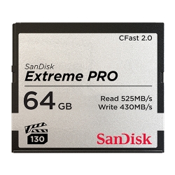 SanDisk 64GB Extreme Pro CFast 2.0 Card VPG130 525MB/s R, 450MB/s W