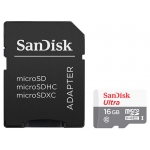 SanDisk 16GB Ultra Micro SD (SDHC) Card, Inc Adapter, 80MB/s R, 10MB/s W
