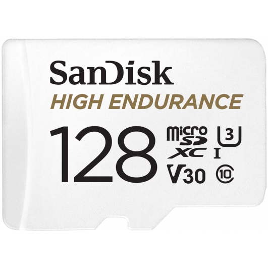 SanDisk 128GB High Endurance Micro SD Card - U3, V30, Up To 100MB/s