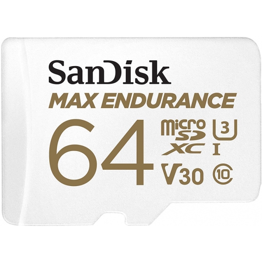 SanDisk 64GB Max Endurance Micro SD Card - U3, V30, Up To 100MB/s