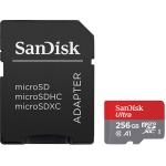 SanDisk 256GB Ultra Micro SD (SDXC) Card A1, 120MB/s R, 10MB/s W