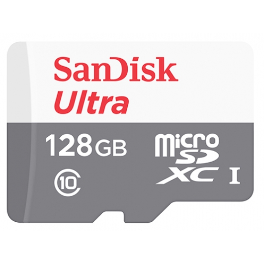 SanDisk 128GB Ultra Micro SD (SDXC) Card, Inc Adapter, 100MB/s R, 10MB/s W