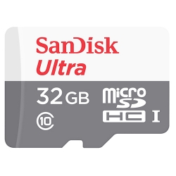SanDisk 32GB Ultra Micro SD (SDHC) Card, Inc Adapter, 100MB/s R, 10MB/s W