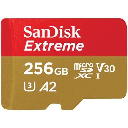 Sandisk 256GB Extreme Micro SD karta - U3, V30, A2, až 190 MB/s