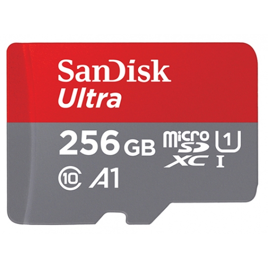 SanDisk 256GB Ultra Micro SD (SDXC) Card A1, 150MB/s R, 10MB/s W