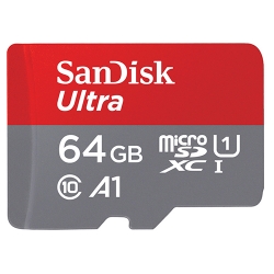 SanDisk 64GB Ultra Micro SD (SDXC) Card A1, 140MB/s R, 10MB/s W