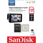 SanDisk 128GB High Endurance Micro SD (SDXC) Card U3, V30, 100MB/s R, 40MB/s W