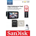 SanDisk 256GB High Endurance Micro SD (SDXC) Card U3, V30, 100MB/s R, 40MB/s W