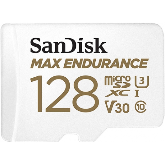 SanDisk 128GB MAX ENDURANCE Micro SD (SDXC) Card U3, V30, 100MB/s R, 40MB/s W